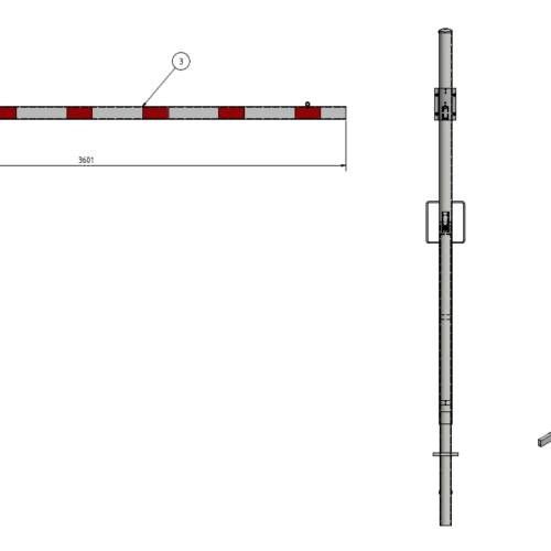 Hoogtebegrenzer met zwenk-arm 17 De technische fiche van de inbetonneerbare uitvoering van deze duurzame en verrassend voordelige hoogtebegrenzer.