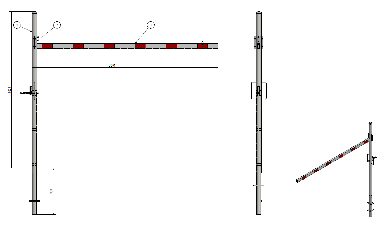 Hoogtebegrenzer met zwenk-arm 9 De technische fiche van de inbetonneerbare uitvoering van deze duurzame en verrassend voordelige hoogtebegrenzer.