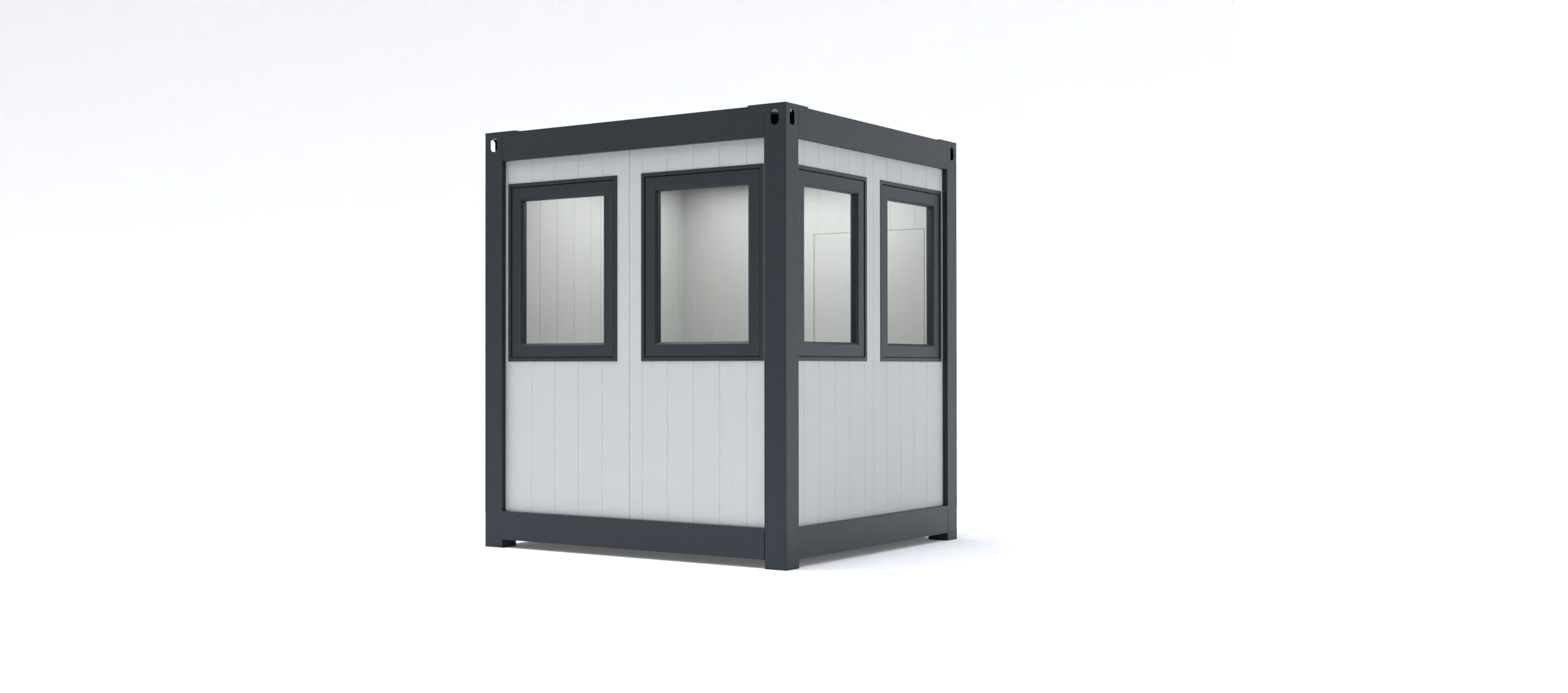 Prefab kantoorunit KLW 2 Hier is gekozen voor ral 9002 en kozijnen en de deur van de kantoorunit ral 7016 .