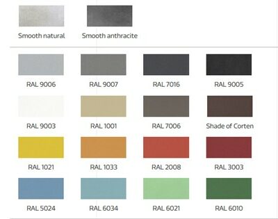 Buiten afvalbak model Casla 11 De beschikbare ral kleuren
