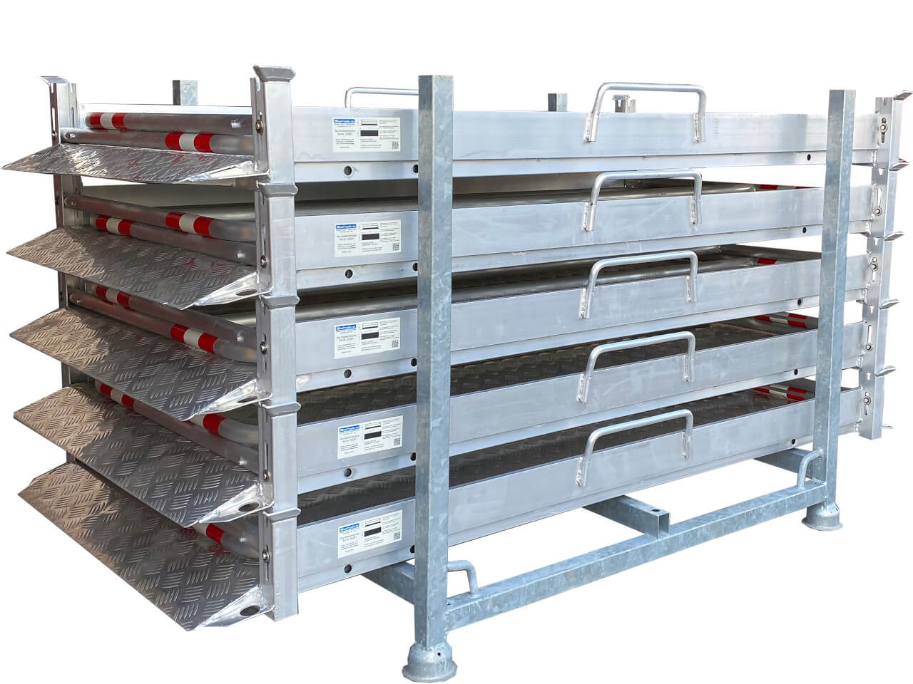 Aluminium loopbrug - slootbrug 4 Transport en opslag pallet voor loopbruggen.