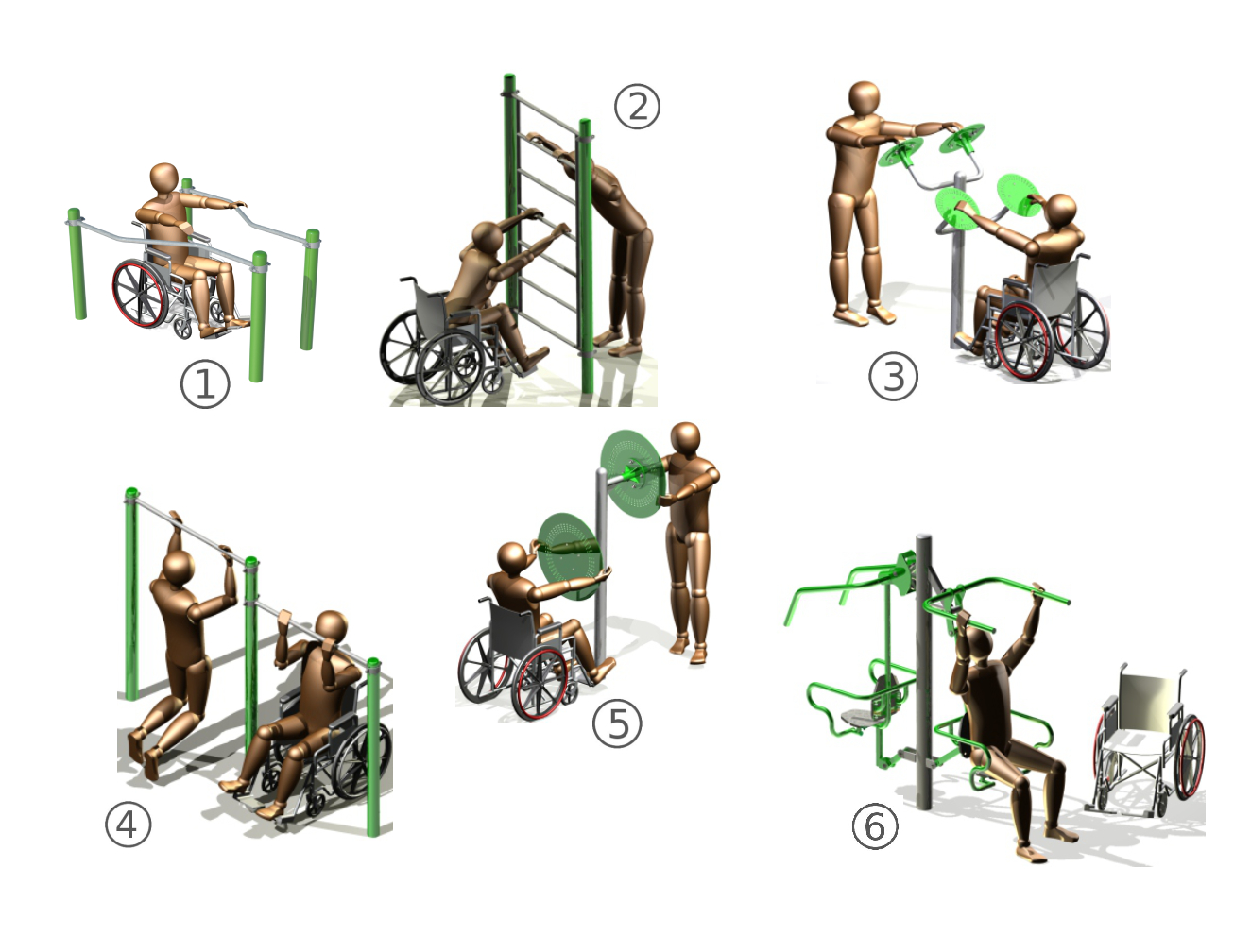 Buitenfitnesstoestel voor mindervaliden Double Chest Press 3 Buitenfitnesstoestel voor mindervaliden Double Chest Press - Afbeelding 3