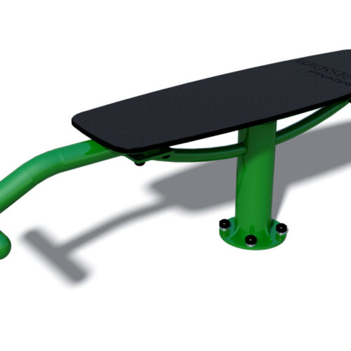 De Sit Up Bench. Buitenfitnesstoestel voor de buikspieren in de dubbele uitvoering.