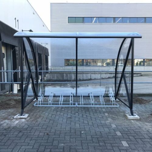 Fietsoverkapping BF1000 – Halfrond & Transparant 153 fietsoverkapping met fietsenrekken