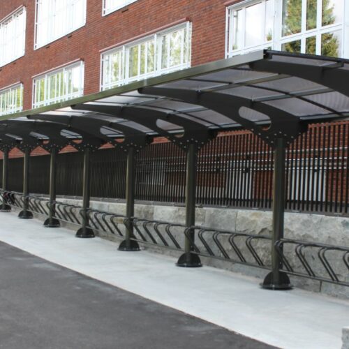 Fietsoverkapping Laura 56 Ideale fietsoverkappingen - rijwieloverkappingen voor openbare ruimtes, zoals stations ren stadscentra.