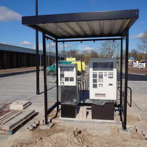 Betaalautomaat overkapping M1 21 Lengte 2 meter op aanvraag zijn ook andere afmetingen mogelijk. We informeren u graag