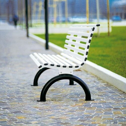 Parkbank met latten en rugleuning is ral kleur