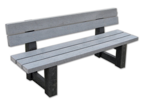 Kunststof Picknicktafel London 27 Parkbank LONDEN. Ook al losse parkbanken leverbaar. Afgebeeld een fraaie bi-color uitvoering - zwart-grijs.