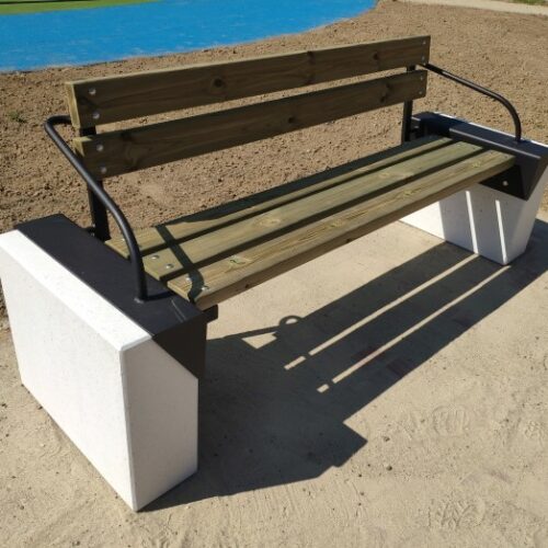 Parkbank houten zitting en leuning Vrijstaand