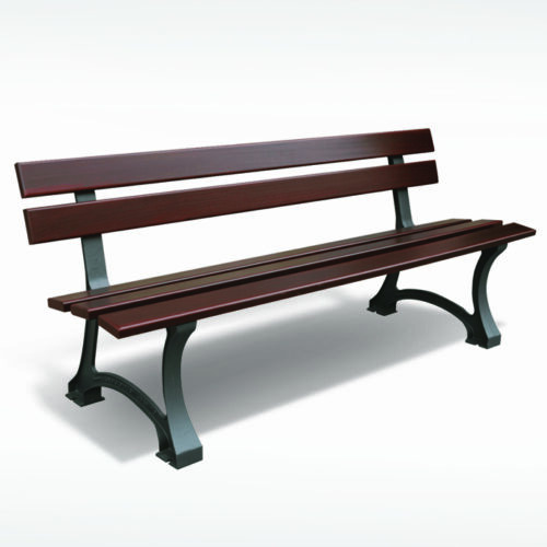 Elegante gietsijzenre parkbank met hout