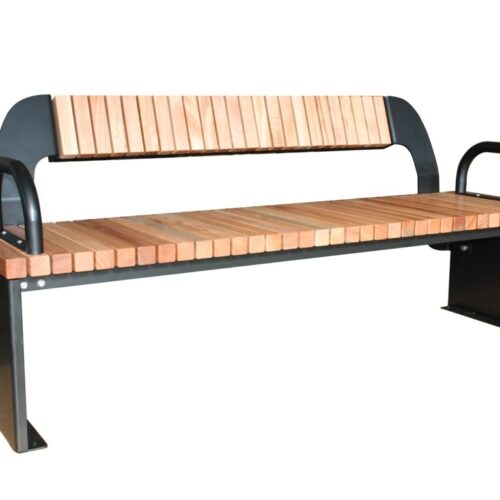 Parbank Brenda. met rugleuning. Staal en hout.