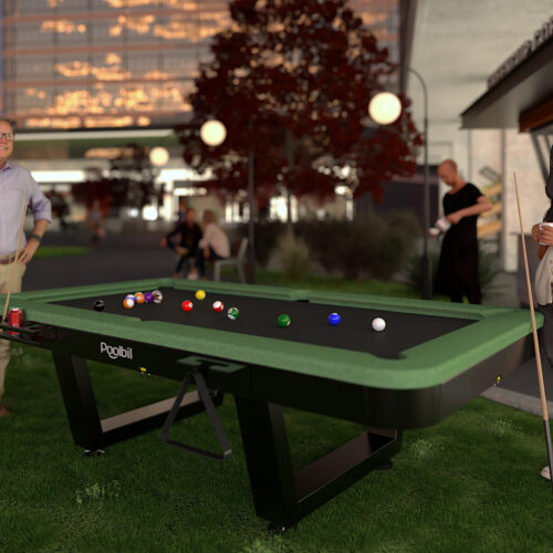 Pooltafel voor buiten model Solid 12 Pooltafel voor buiten – Geniet van eindeloos speelplezier in uw tuin, op het schoolplein of op de camping!