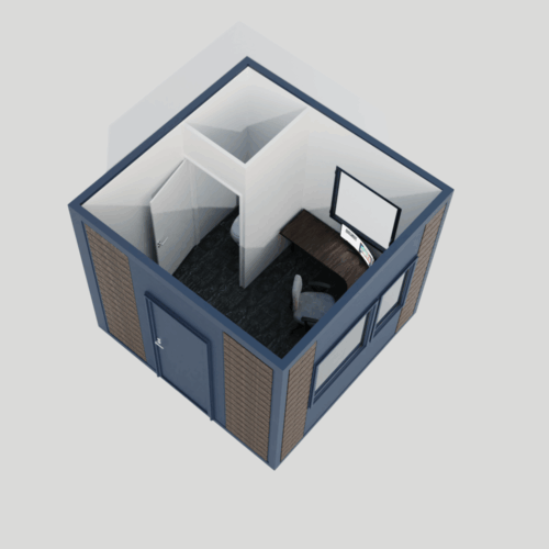 Portiercontainer - portiershuisje 15 Portiercontainer 3x3m indeling