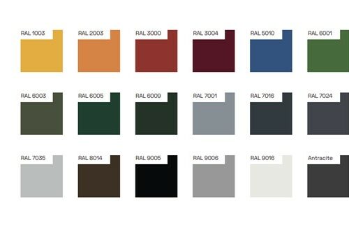 Fietsenrek Alfa 30 Kleurenkaart standaard kleuren fietsenrek. Bij grotere aantallen, andere ral kleuren mogelijk.