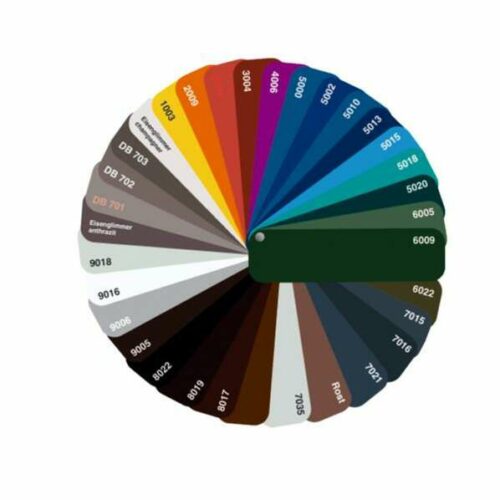 Parkeerpaal model Rustiek 10 Ral kleuren kaart andere ral kleuren. Meerprijs 1-malig gehele order 60,00 ex btw