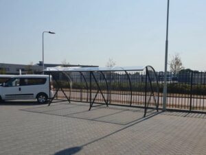 Overdekte fietsenstalling - rijwieloverkapping in ral 7016 antraciet-kleur