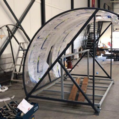 Fietsoverkapping BF1000 – Halfrond & Transparant 165 productie fietsoverkapping BF1000