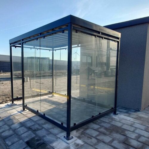 Rookoverkapping Myla 154 Moderne glazen rokersruimte buiten