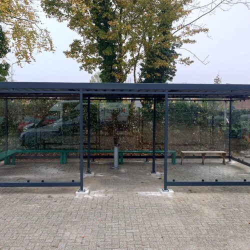 Rookoverkapping Myla 146 Moderne overkapping met glazen wanden