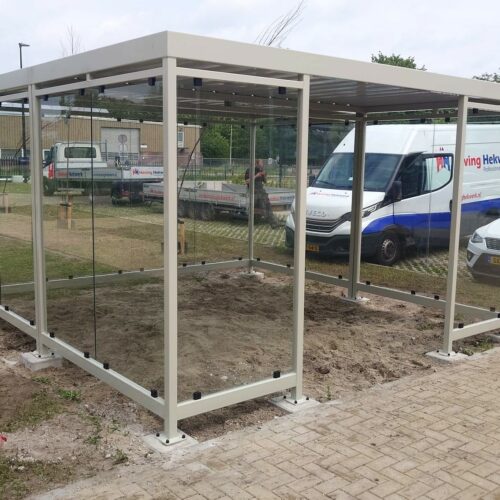 Rookoverkapping Myla 176 Moderne glazen rookoverkapping voor 16 tot 20 rokers