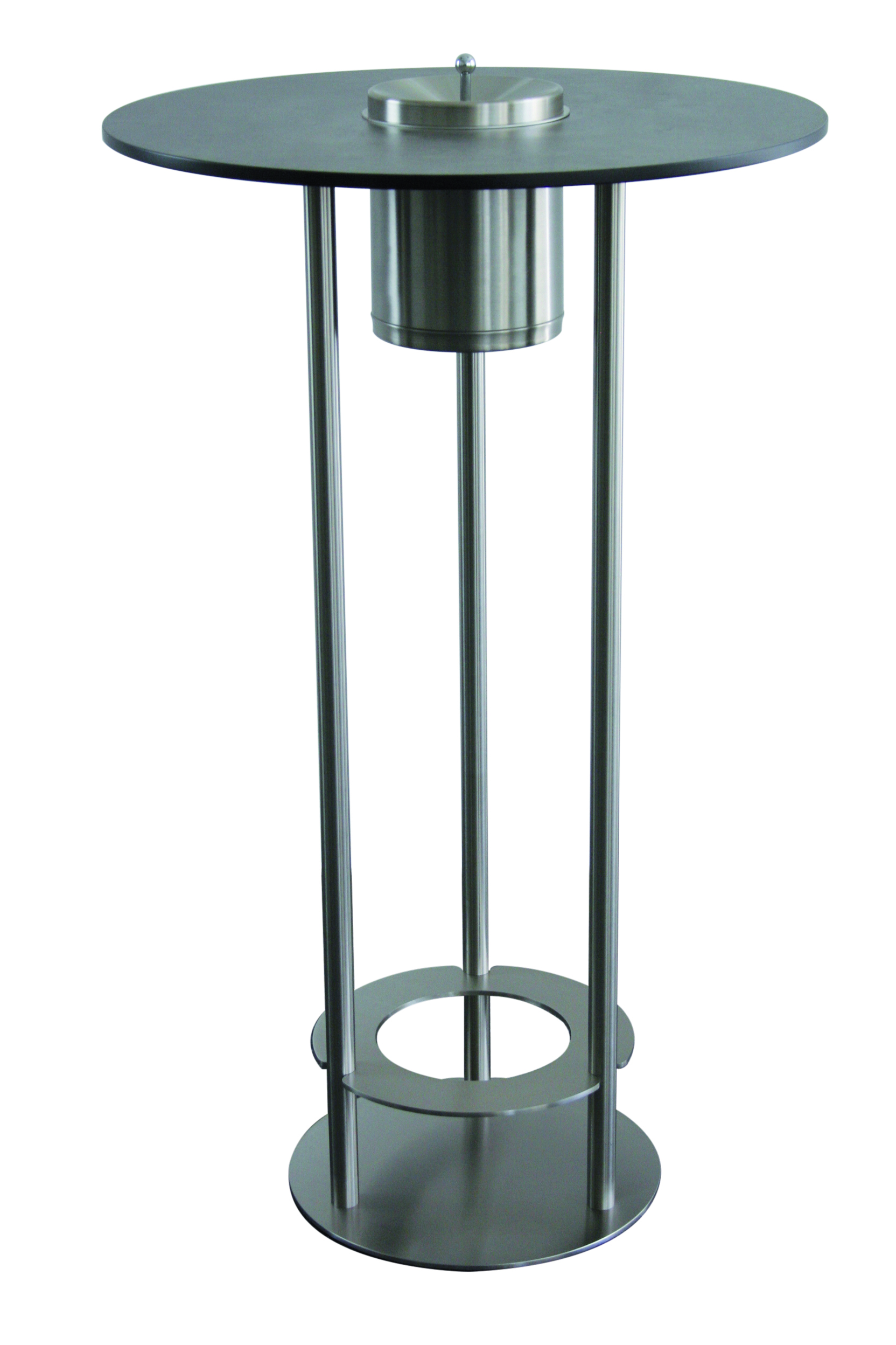Statafel met model asbak Graphit 2 Sta, rooktafel model Graphit van RVS.