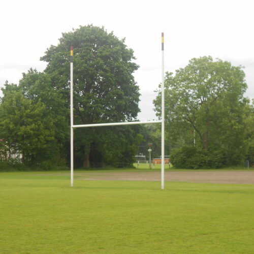 Rugbydoelen van geanodiseerd aluminium met een witte poedercoating. Absoluut topkwaliteit rugbygoals.
