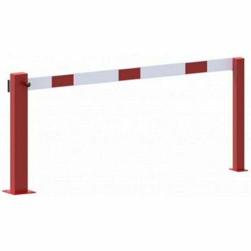 Mini slagbomen 9 De uitvoering met vaste opvangpaal. De prijs in geel-zwart is hetzelfde.