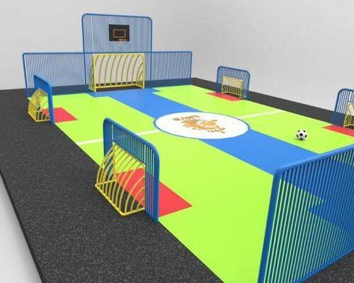 voetbalkooi model PS200 9 Voetbalkooien, sportkooien met spijlenhekwerk. Wie wil hier nu niet in sporten/spelen