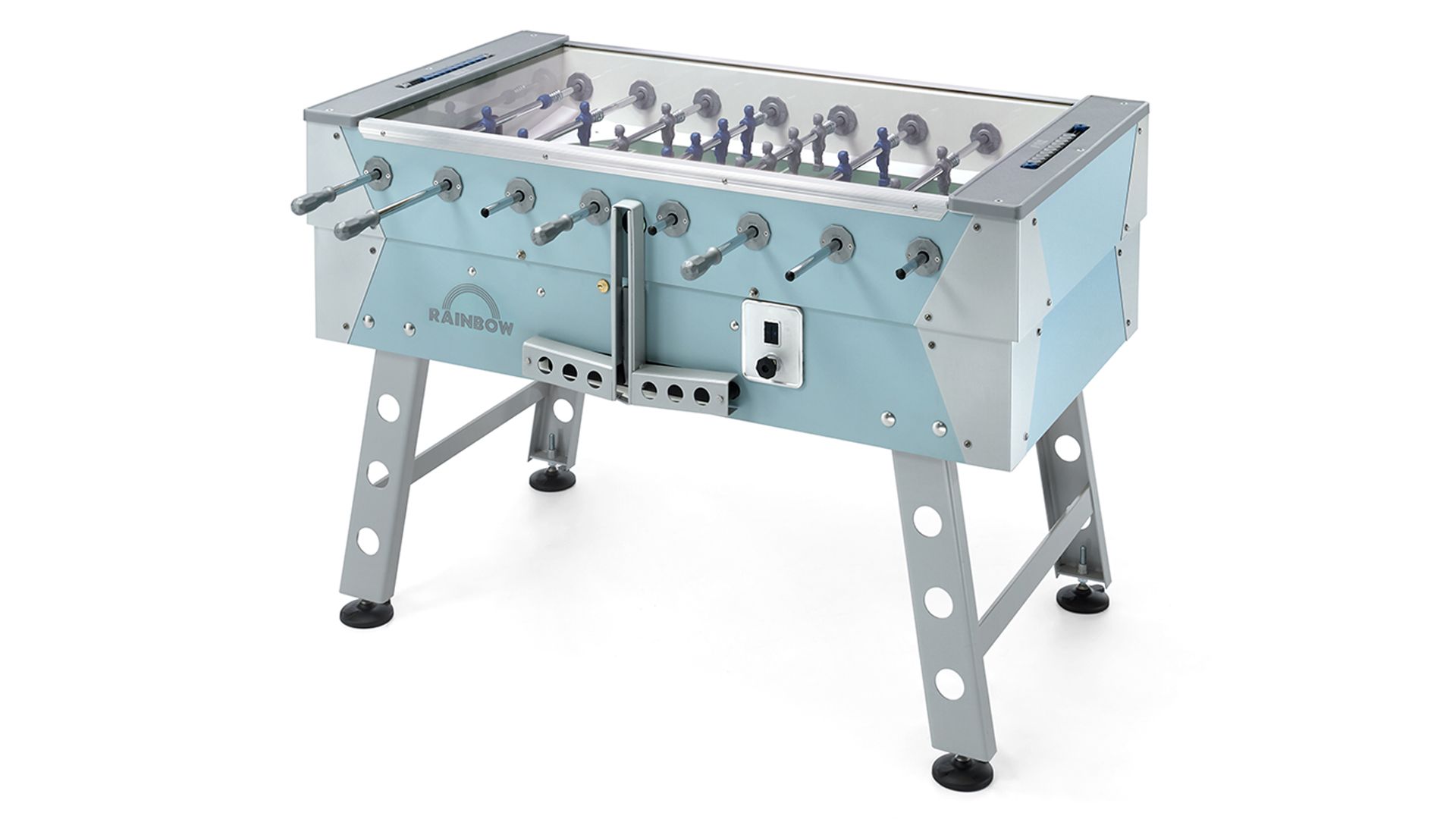 Tafelvoetbaltafel Outdoor model Rainbow 1 De FAS Rainbow CP voetbaltafel is dé perfecte keuze voor buitengebruik dankzij zijn robuuste en weerbestendige materialen.