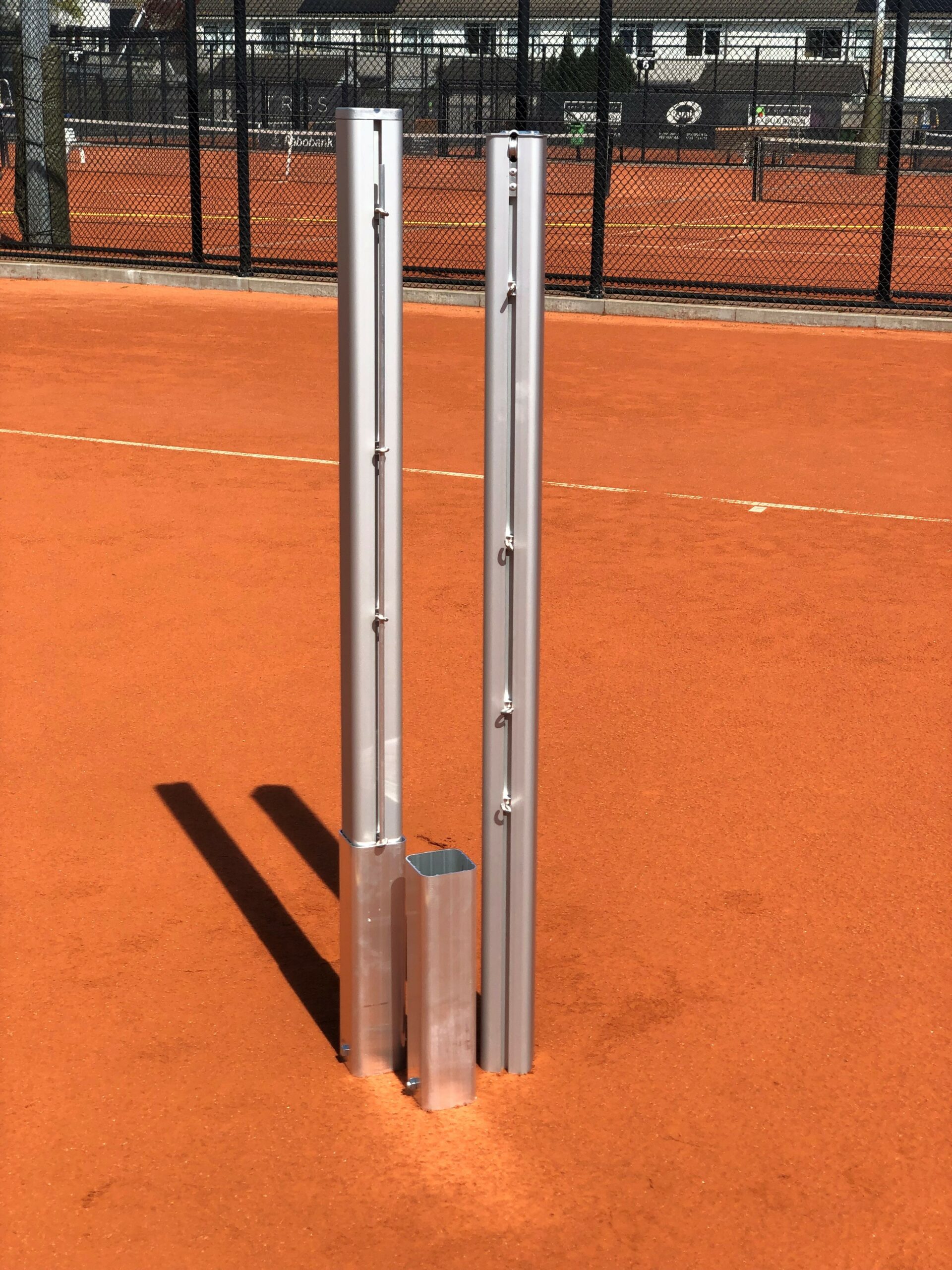 Aluminium netpalen Koker-model Export 3 De ultieme duurzaamheid, de tennisnetpalen van SKWshop