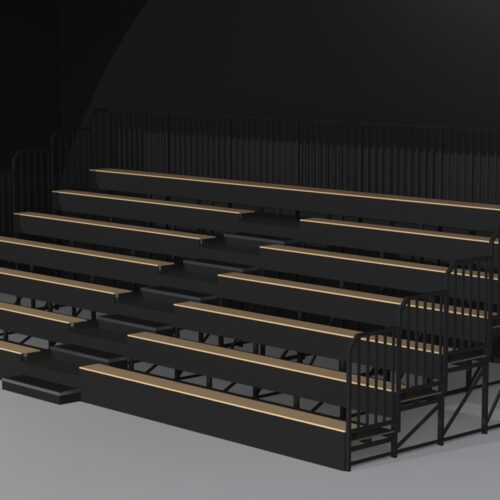 Tribunes voor sporthallen model Montreal 23 Veiligheid staat voorop! Montreal indoor tribune met antislip looppaden. Een comfortabele zitplek voor uw toeschouwers/supporters.