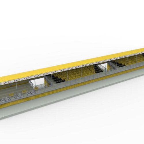 Tribune model Live 73 Ook speciaal maatwerk mogelijk. Met de Tribune Live biedt SKWshop een toekomstbestendige oplossing voor sportclubs die hun accommodatie willen verbeteren zonder torenhoge kosten.