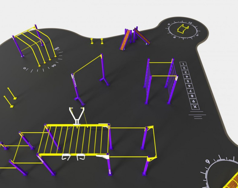 3D tekening Uruk 1 calisthenics park