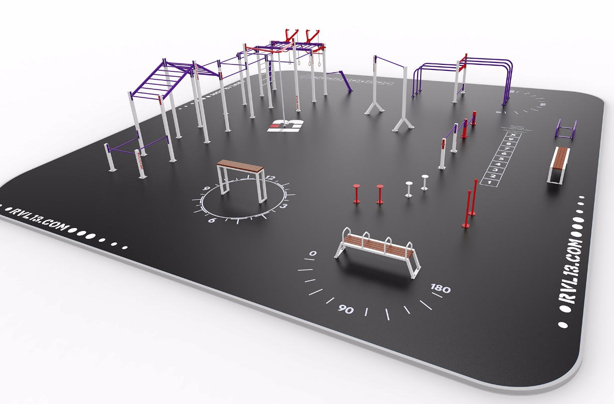 3D tekening Uruk 2 calisthenics park