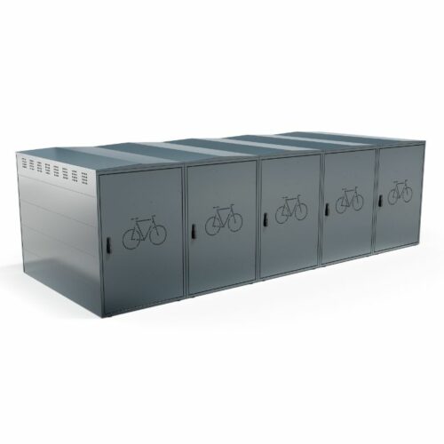 Protect fietsbox 9 Fietskluizen Protect 5 stuks geschakeld kleur antraciet