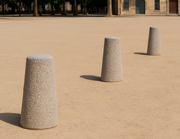Betonnen afzetpalen Conisch 1 Robuuste kegelvormige betonnen afzetpaal voor voetgangerszones, bedrijfsterreinen en straatmeubilair. Duurzaam, onderhoudsarm en ideaal voor buitenprojecten.