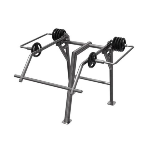 Train buik-, heup- en beenspieren met dit outdoor deadlift toestel. Duurzaam RVS304, verbetert kracht én flexibiliteit van knieën en heupen.