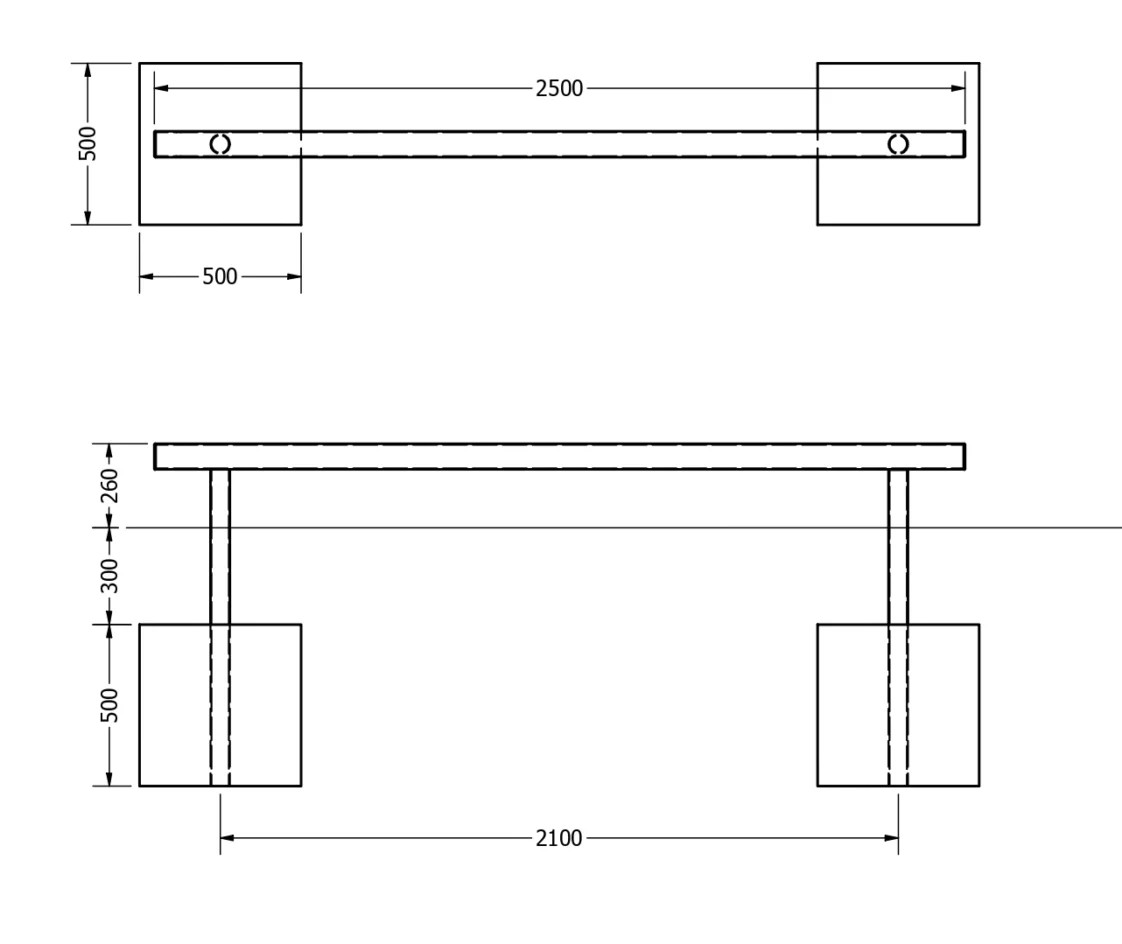 Afmetingen Balance Beam Outdoor balansbalk