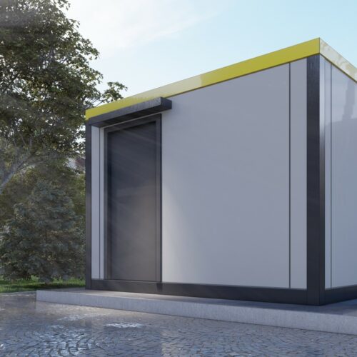 Kiosk model VC12 7 VC12 kassaunit: volledig gemonteerd, geschikt voor binnen- en buitengebruik. Ideaal voor evenementen, scholen en kantines.