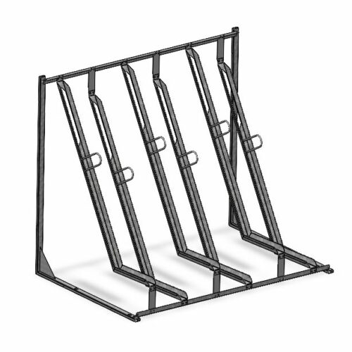 Verticaal fietsenrek model VertiRack 13 Bespaar ruimte met het Vertirack systeem. Enkel- of dubbelzijdig, verschillende hart-op-hart maten en scherpe prijzen.