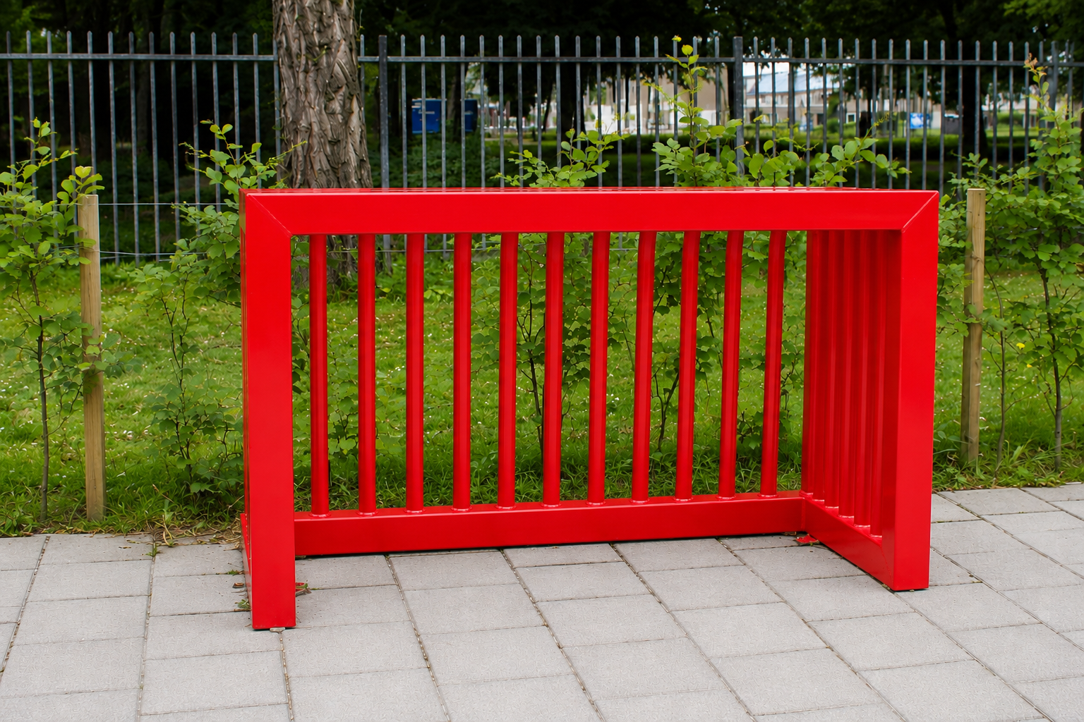 Antivandalisme doel 1.2 x 0.8m 8 Rood antivandalisme doel 1,2 × 0,8 meter van aluminium voor openbare ruimte