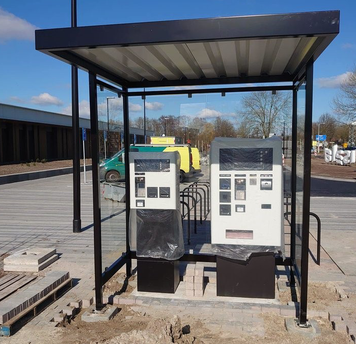 Vol gas het nieuwe jaar in 3 overkapping betaalautomaat Eigen gekozen formaat 2