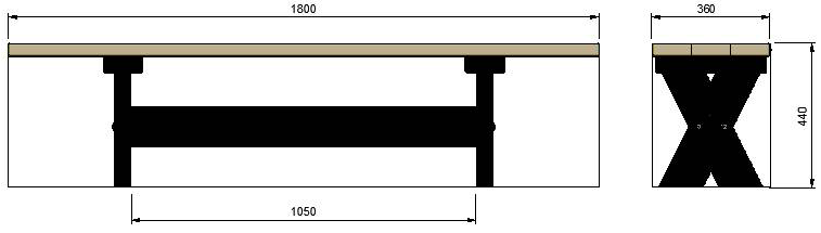 Picknickset Cross 5 picknicktafel Cross afmetingen Eigen gekozen formaat 0