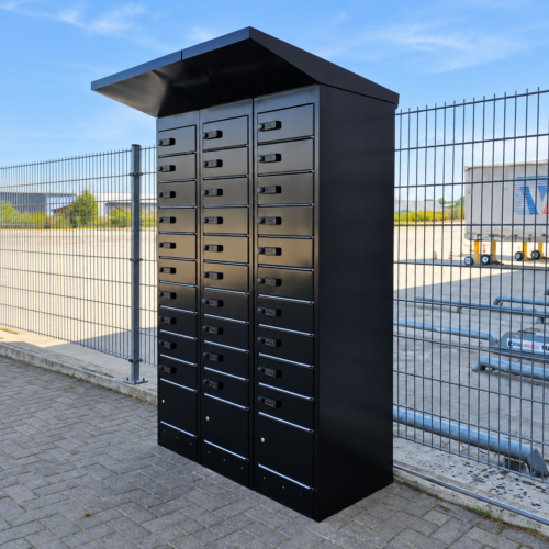 E-Bike Accu Oplaadlocker Pro met afsluitbare laadkluizen voor veilig opladen van e-bike accu’s