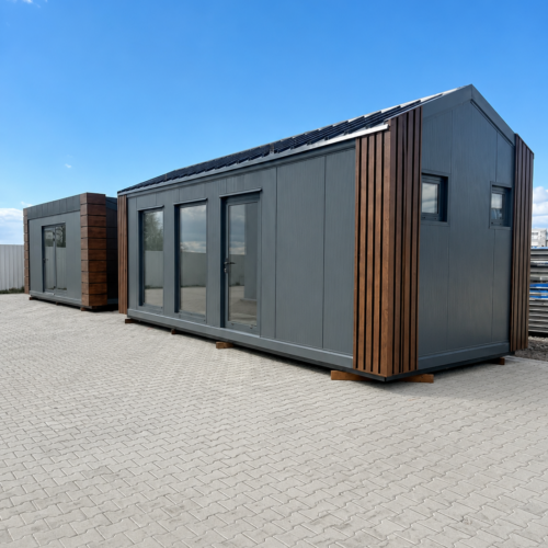 Modulaire kantoorunit 8 x 3 meter 19 Kantoorunit 8 x 3 meter met licht hellend dak en luxe afwerking