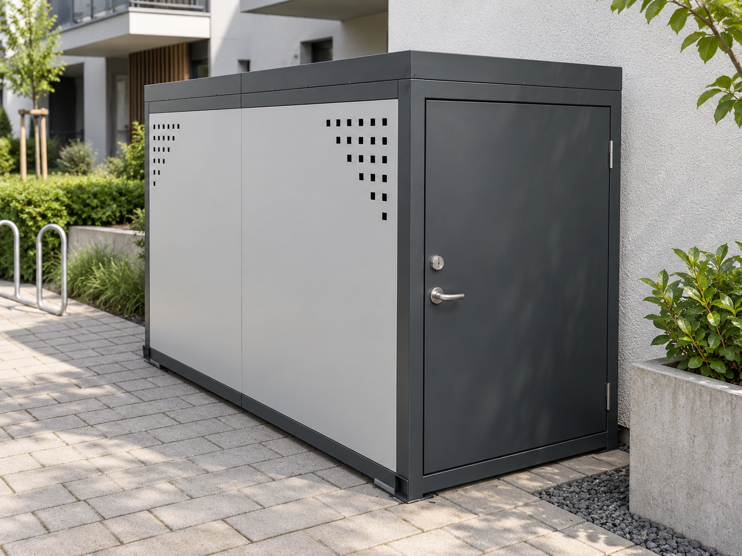 Fietsbox met plantenbak voor 1 fiets