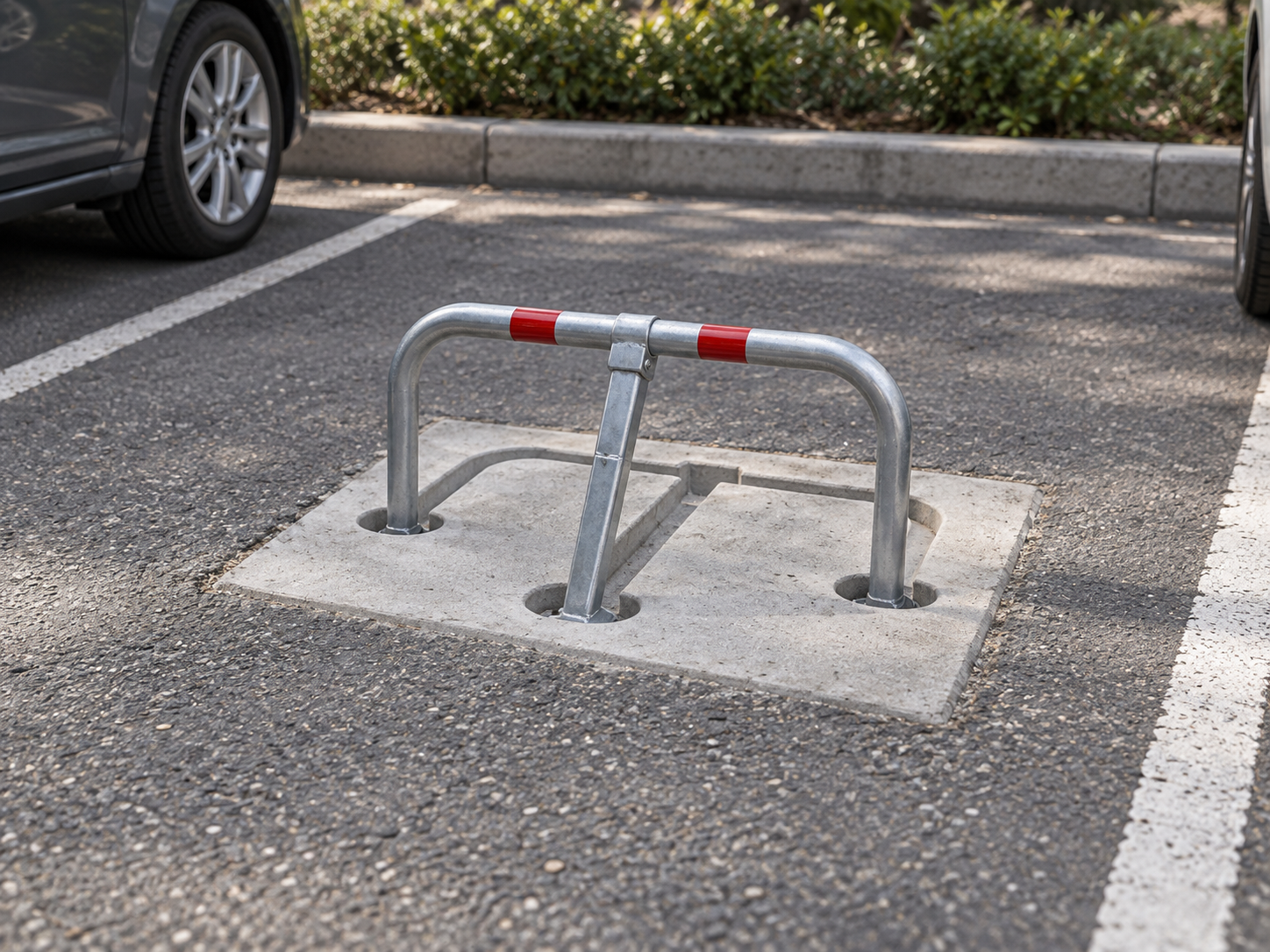 Parkeerbeugel met betonplaat